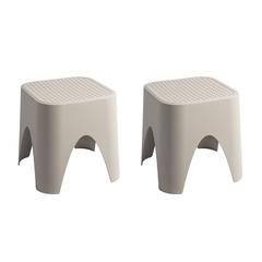 Mallorca Stackable Rattan Top Side Table/Ottoman Set of 2