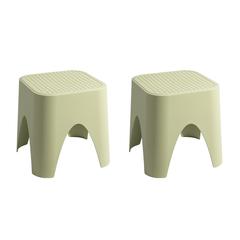 Mallorca Stackable Rattan Top Side Table/Ottoman Set of 2