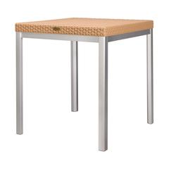 Russ Rattan Coffee Table with Aluminum Legs
