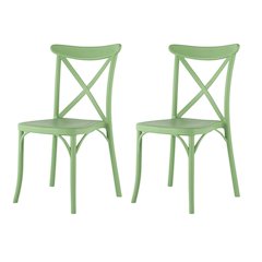 Stackable Resin Crossback Dining Chair Set of 2