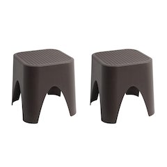 Mallorca Stackable Rattan Top Side Table/Ottoman Set of 2