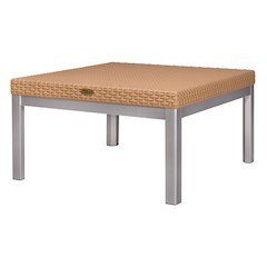 Russ Rattan Coffee Table with Aluminum Legs