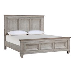Wood Bed Frame Queen Size, Solid Wooden Queen Bed Frame in Grey