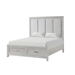 Fiona Wood Queen Storage Bed in Mist Gray