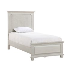 Silver Sands Wood Twin Size Panel Bed in Gray