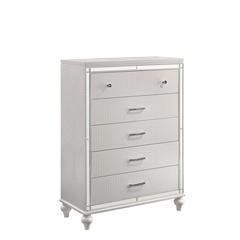 Furniture Modern Style Solid Wood Chest in White Finish