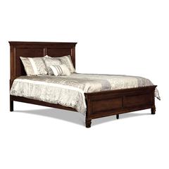 Furniture Tamarack Solid Wood King Panel Bed in Brown Cherry