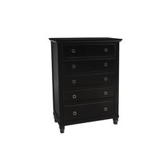 Furniture Tamarack Solid Wood 5-Drawer Chest in Black