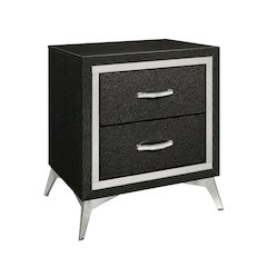 Black Bedroom Nightstand with Sleek Design and Ample Storage