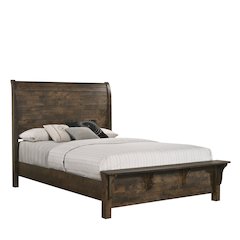 Blue Ridge Wood Queen Bed, Rustic Gray