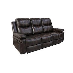 Kellen 3-Piece Faux Leather Power Living Room Set, Brown