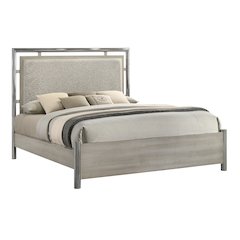 New Classic Furniture Lennox Wood California King Size Panel Bed in Gray