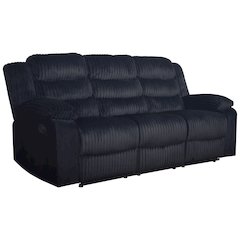 Willow 2-Piece Wood & Fabric Living Room Set in Black