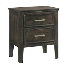 Wood Nightstand with 2 Drawers in Nutmeg for Bedroom Storage
