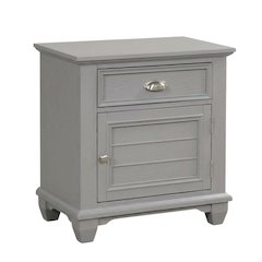 Wood Gray Nightstand with Single Drawer and Modern Design