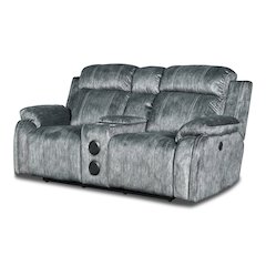 Furniture Tango Polyester Console Loveseat  Speaker in Shadow Gray