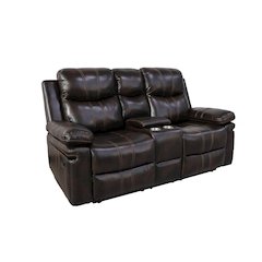 Kellen Faux Leather Power Console Loveseat, Brown