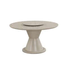 Gwendolyn Wood Round Dining Table in Taupe