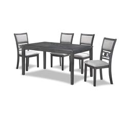Gia 6 Pc Dining Table, 4 Chairs & Bench -Gray