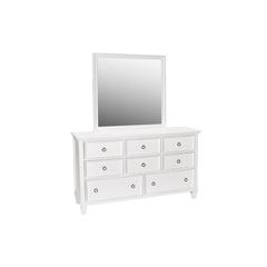 Furniture Tamarack Wood 8-Drawer Dresser with Mirror in White