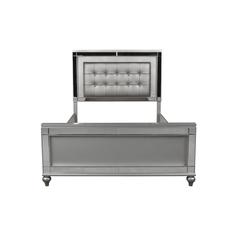 Furniture Contemporary Solid Wood 5/0 Q Bed in Silver