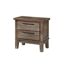 Furniture Cagney Solid Wood 2-Drawer Nightstand in Vintage Brown