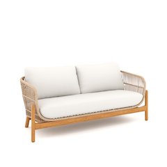 Solstice Wood Patio Loveseat, Linen Beige