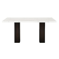 Faust Wood Rectangle Adjustable Table in White/Black