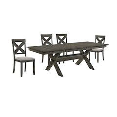 Gulliver 5-Piece Wood Dining Table Set in Brown