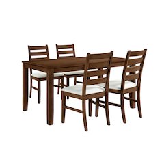 Pascal 5-Piece Rectangle Wood Dining Set in Walnut