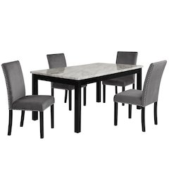 Celeste 5-Piece Wood Dining Table Set in Gray