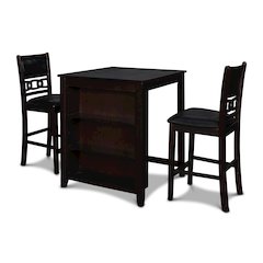 Gia 3-Piece 30" Wood Storage Counter Set, Ebony