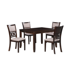 Gia 5-Piece 48" Wood Rectangular Dining Set with 4 Chairs in Cherry