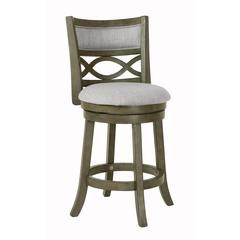 Manchester 24" Solid Wood Counter Stool with Fabric Seat in Ant Gray