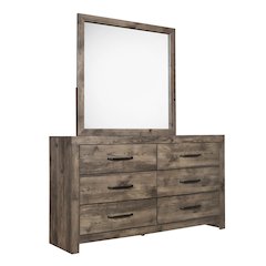 Misty Lodge 2-Piece Wood Dresser and Mirror Set, Greige