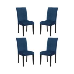 Celeste Blue Wood Upholstered Dining Chair (Set of 4)