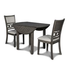 Gia 3-Piece 42" Wood Round Dining Set with 2 Chairs in Gray