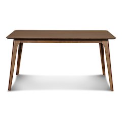 60'' Mid-Century Modern Wood Dining Table, Brown Kitchen & Dining Room Table