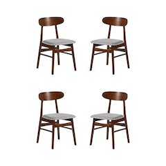 Morocco Light Gray Solid Wood Dining Chair (Set of 4)