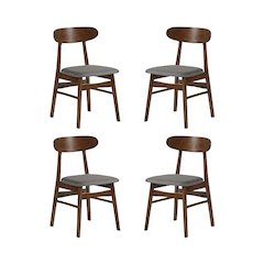 Morocco Dark Gray Solid Wood Dining Chair (Set of 4)