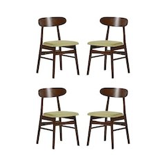 Morocco Green Solid Wood Dining Chair (Set of 4)
