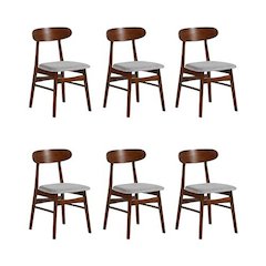 Morocco Light Gray Solid Wood Dining Chair (Set of 6)