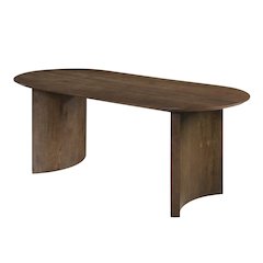 Solid Wood Oval Dining Table for 6 in Brown, Elegant Kitchen & Dining Room Table