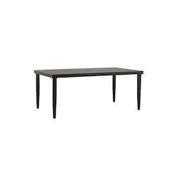 Brown Metal Patio Dining Table, Outdoor Metal Table for Deck or Garden