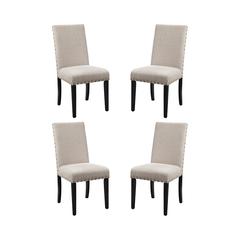 Crispin Natural Beige Solid Wood Dining Chair (Set of 4)