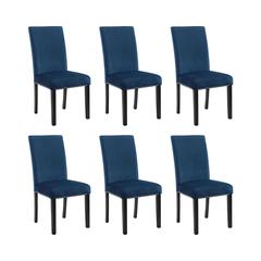 Celeste Blue Wood Upholstered Dining Chair (Set of 6)