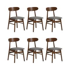 Morocco Dark Gray Solid Wood Dining Chair (Set of 6)
