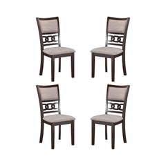 Gia Cherry Wood Dining Chair with Fabric Seat (Set of 4)
