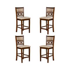 Gia Cherry Wood Counter Chair with Fabric Seat (Set of 4)