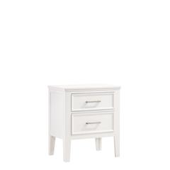 Furniture Andover Wood Nightstand with 2 Drawers in White